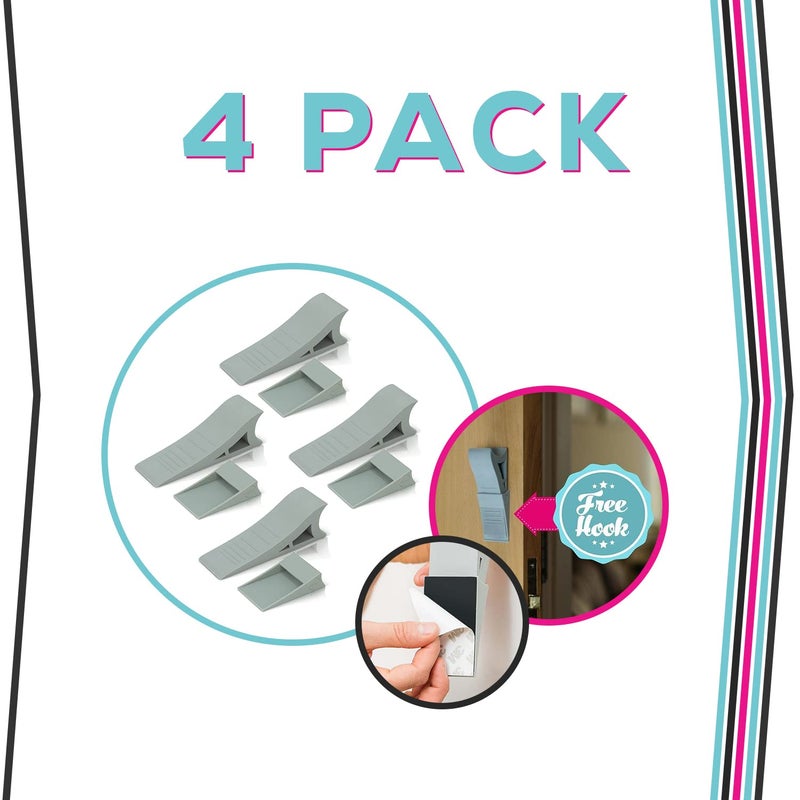 Quality Clever Heavy Duty Rubber Door Stopper â€“ Zero Edge Door Wedge Stops All Doors, Gaps to 1.5 Inch on All Surfaces â€“ Door Stopper Wall Mount Hangs Up When Not in Use for No-Bending Easy Access - Image 3